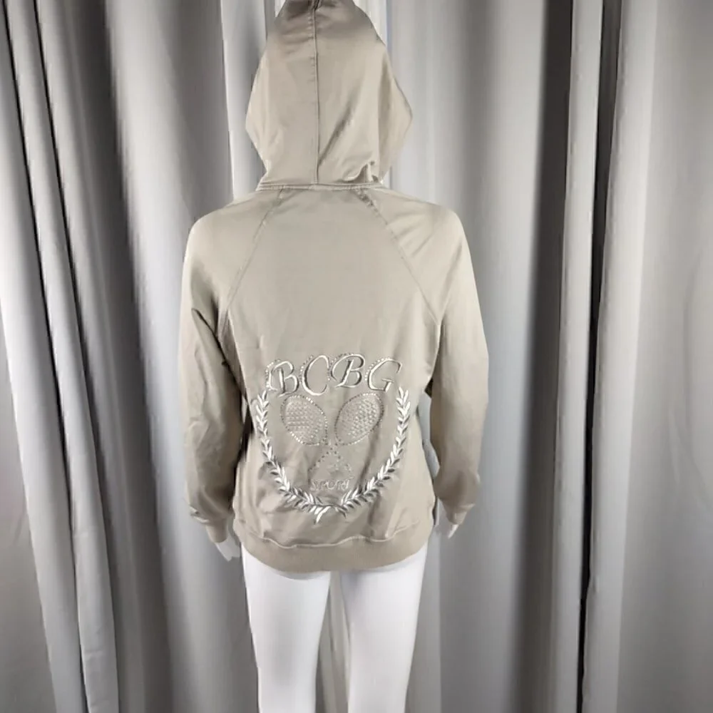 BCBG MaxAzria Tan/Beige/Light Brown, Women's Zip Up Hoodie. Size Large - Picture 5 of 16